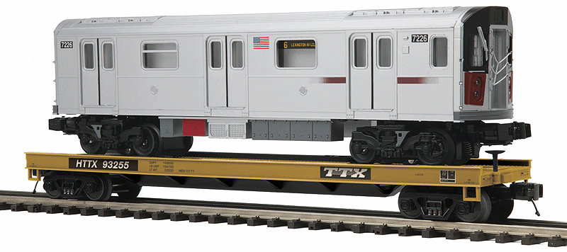 MTH - Flatcar w/R-142 Subway Car Load - 3-Rail - Ready to Run