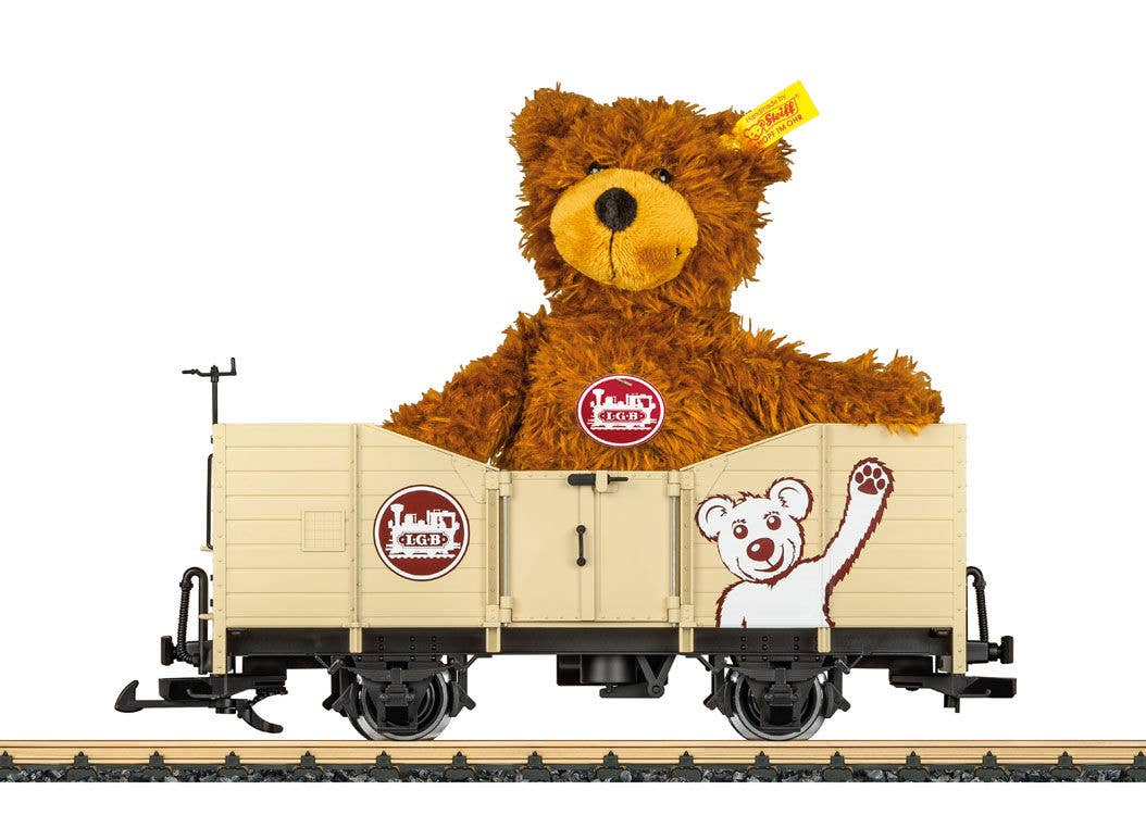 LGB - Gondola w/Steiff Teddy Bear Load - Ready to Run - LGB (ivory