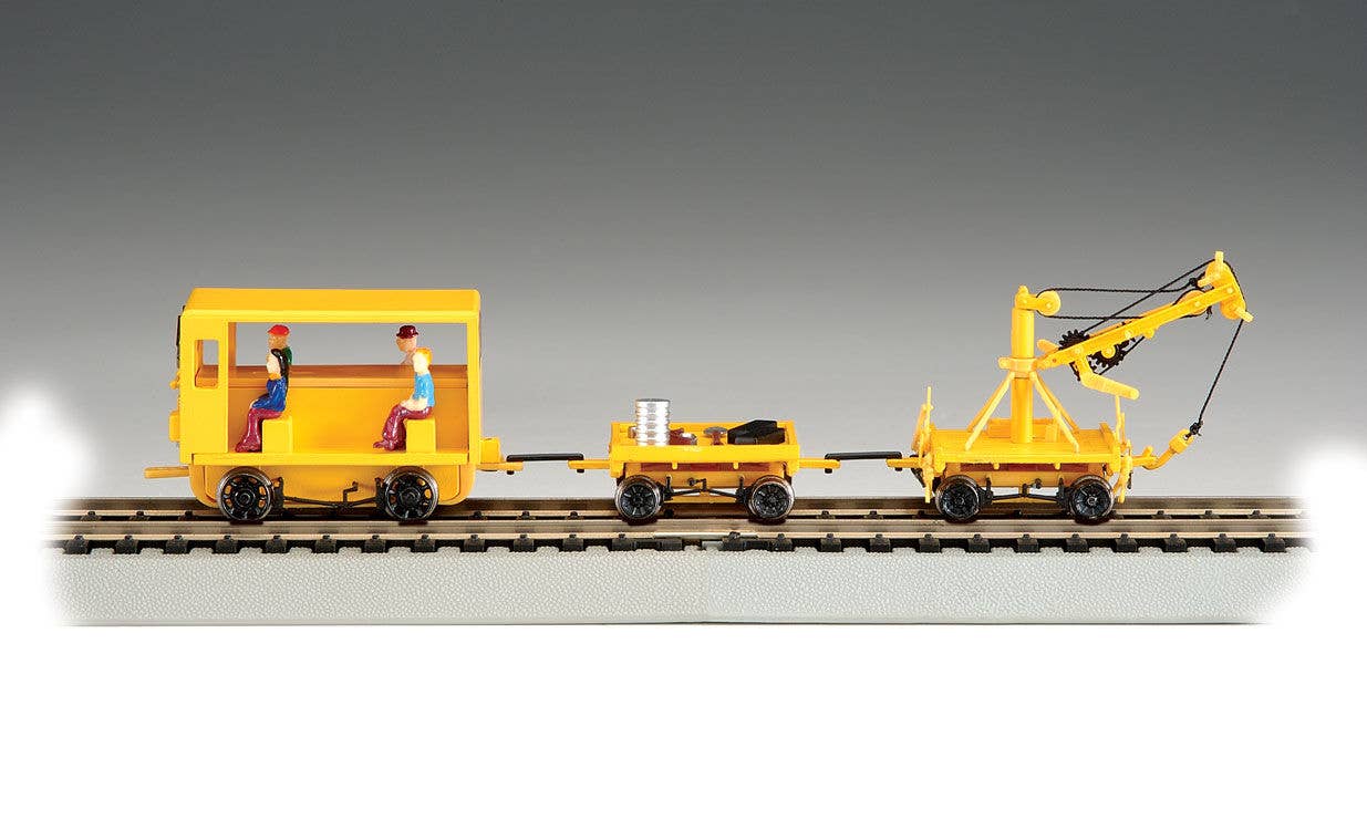 Bachmann - MOW Speeder w/Crane & Work Cart - Ready to Run