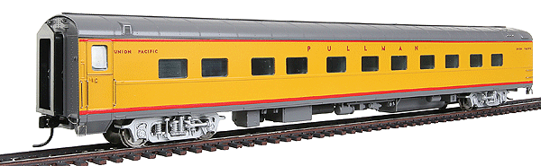 Union Pacific(R) City Streamliner Cars Ready to Run -- 11 Double-Bedroom Sleeper Plan #4198 Placid Series (Armour Yellow, gray)