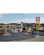 Vintage Gas Station -- Kit - Main Building: 10-1/2 x 9 x 3-3/16" 26.6 x 22.8 x 8cm