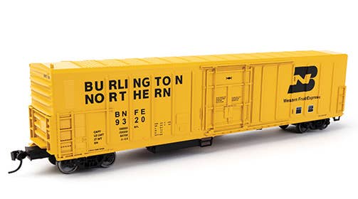 Burlington Northern 57' Mechanical Reefer in Yellow in HO Scale