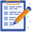 Setup Checklist icon - art image of a checklist and pencil